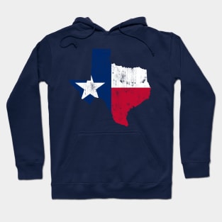 Texas Flag Map Texan Vintage Distressed Fade Hoodie